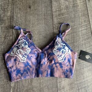 Darc Sport Purple and Blue Tie-Dye Bra